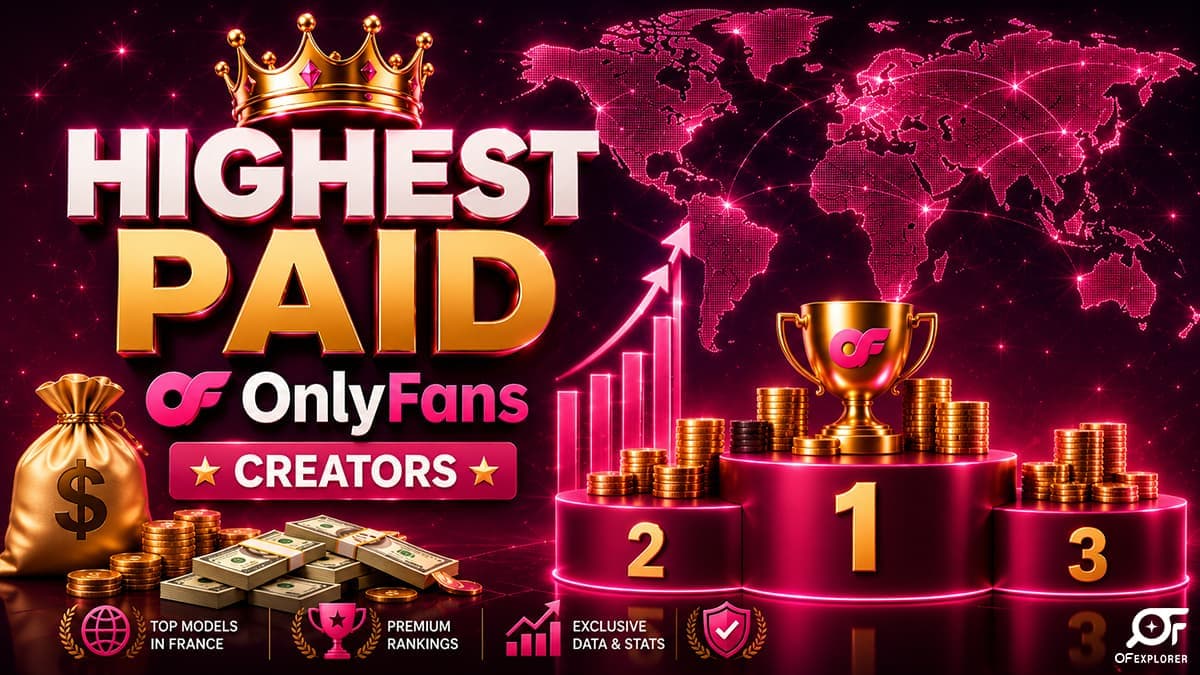 Highest paid OnlyFans creators ranking podium showing the top earners on the platform.