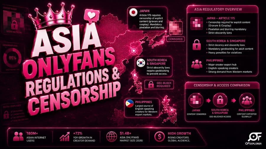 Guía sobre censura, VPN y geobloqueos para operar de forma segura en OnlyFans Asia