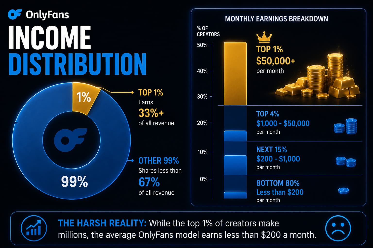 How much do onlyfans models make income distribution