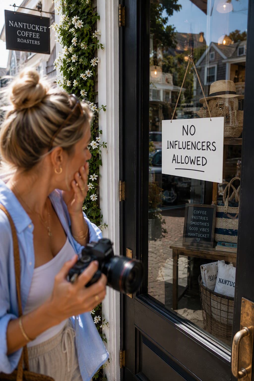 The controversial no influencers sign in Nantucket County that sparked debate in 2026.