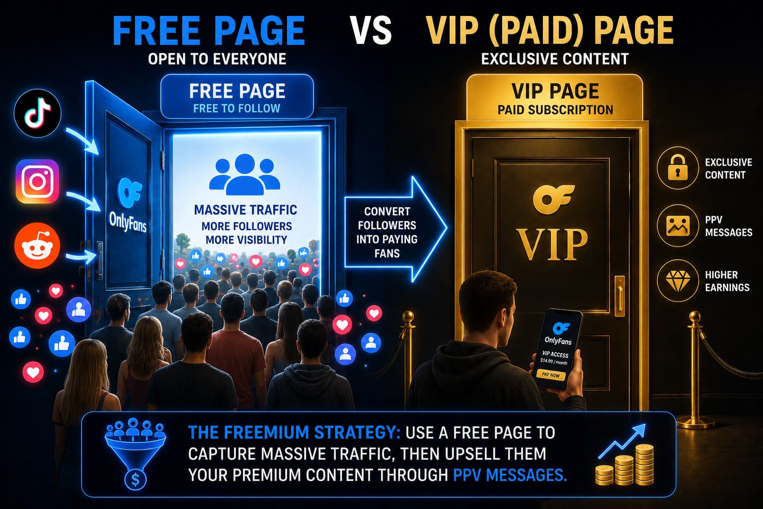 Onlyfans freemium strategy free vs paid page