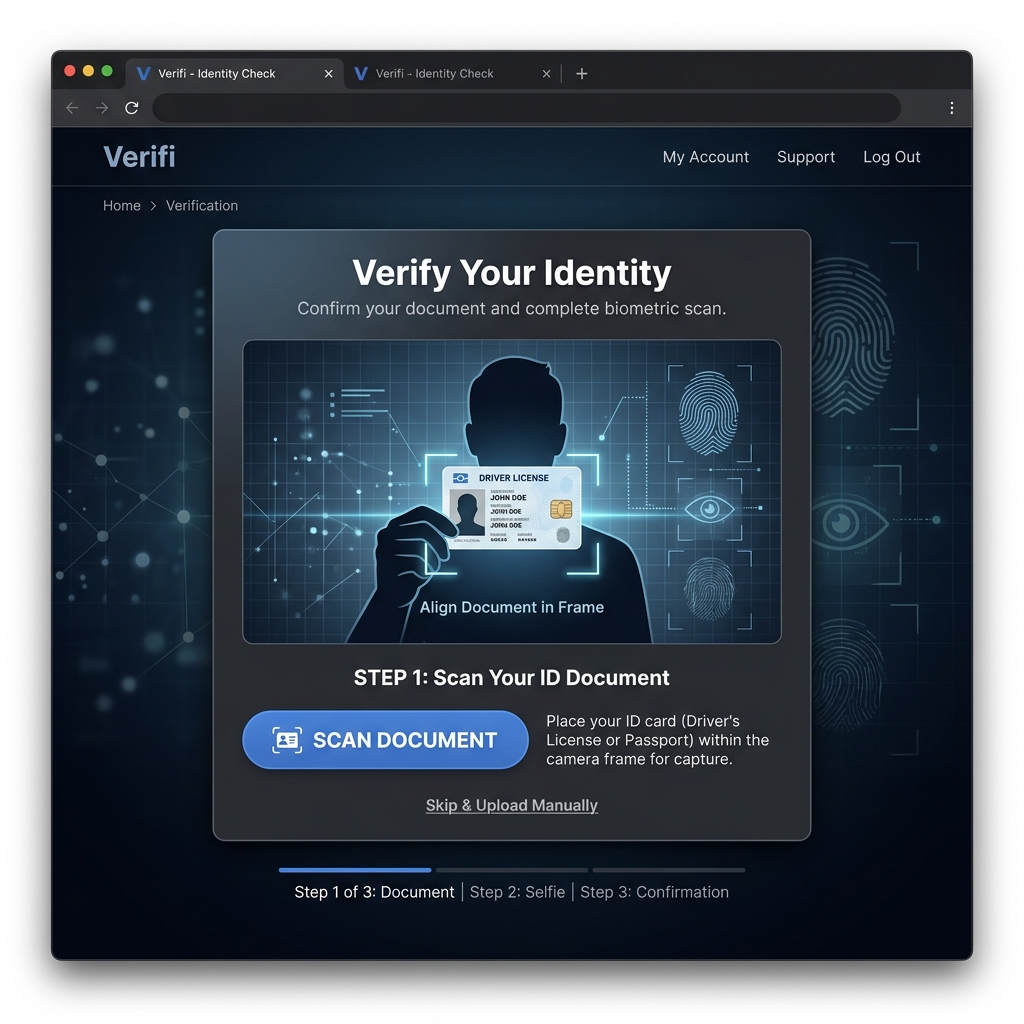 onlyfans biometric identity verification process screenshot