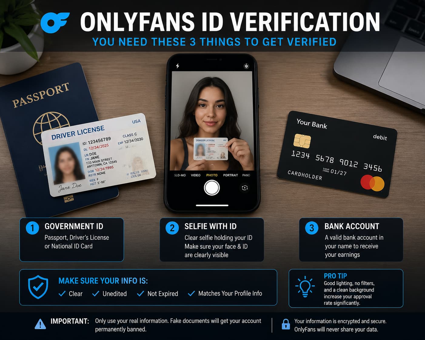 OnlyFans ID verification requirements to start an account